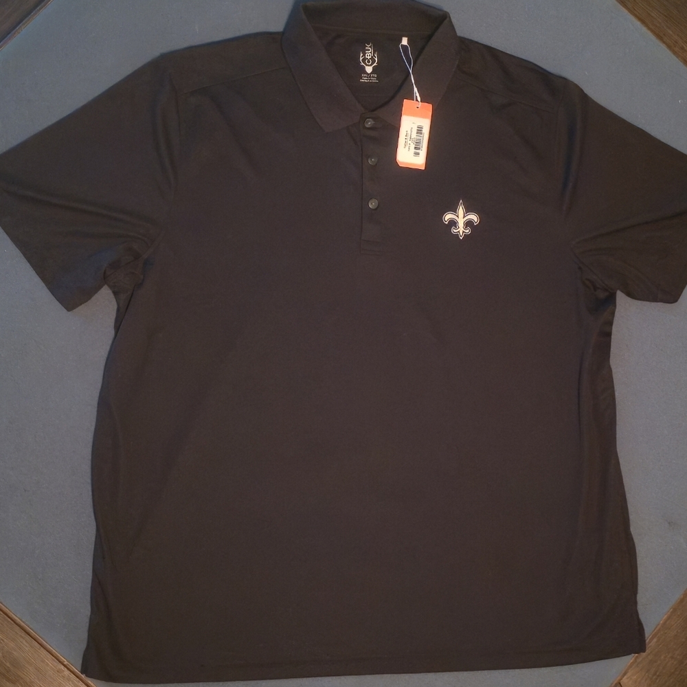 New Orleans Saints Cutter & Buck Black Polo Shirt with Embroidered Logo XXL
